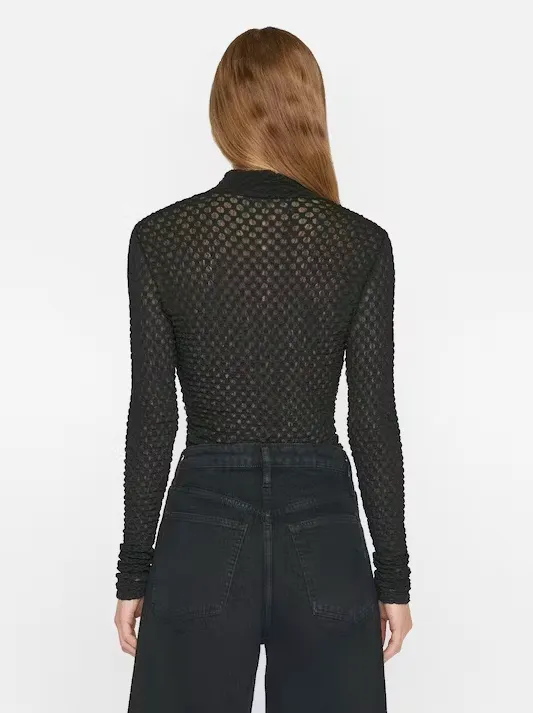 Mesh Lace Turtleneck (Noir)