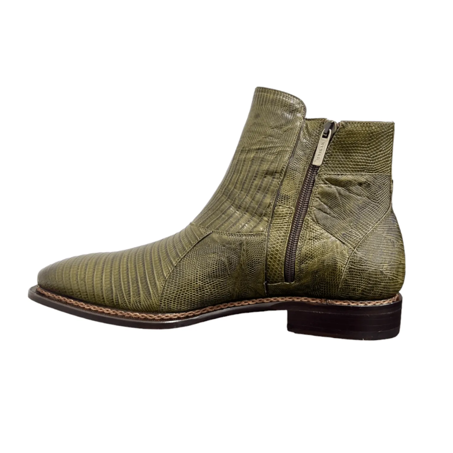 Mezlan Peninsula 4963-L Men's Shoes Olive Exotic Lizard-Skin Ankle Boots (MZS3687)