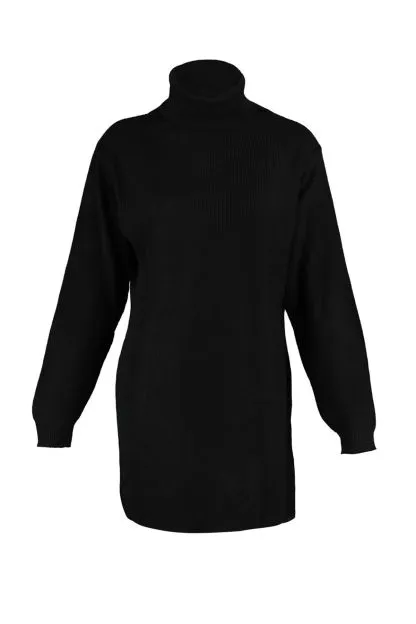 Mini Knitwear Turtleneck Dress