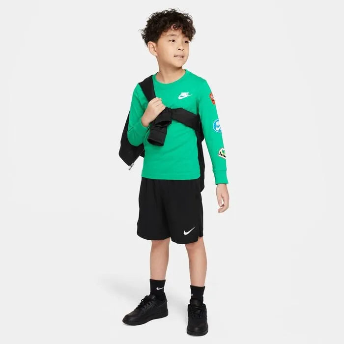 NIKE JUNIOR RETRO LONG SLEEVE GREEN TEE