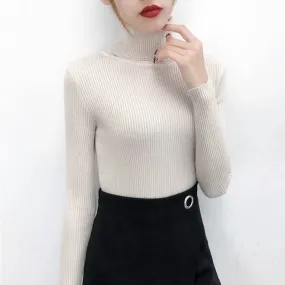 One-Size Ribbed Turtleneck (Cream)