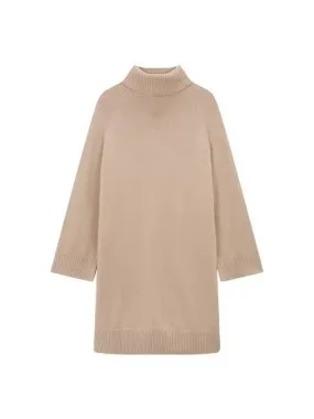 Overseas station season big chance 8 18 women s turtleneck raglan knit dress light brown 270559