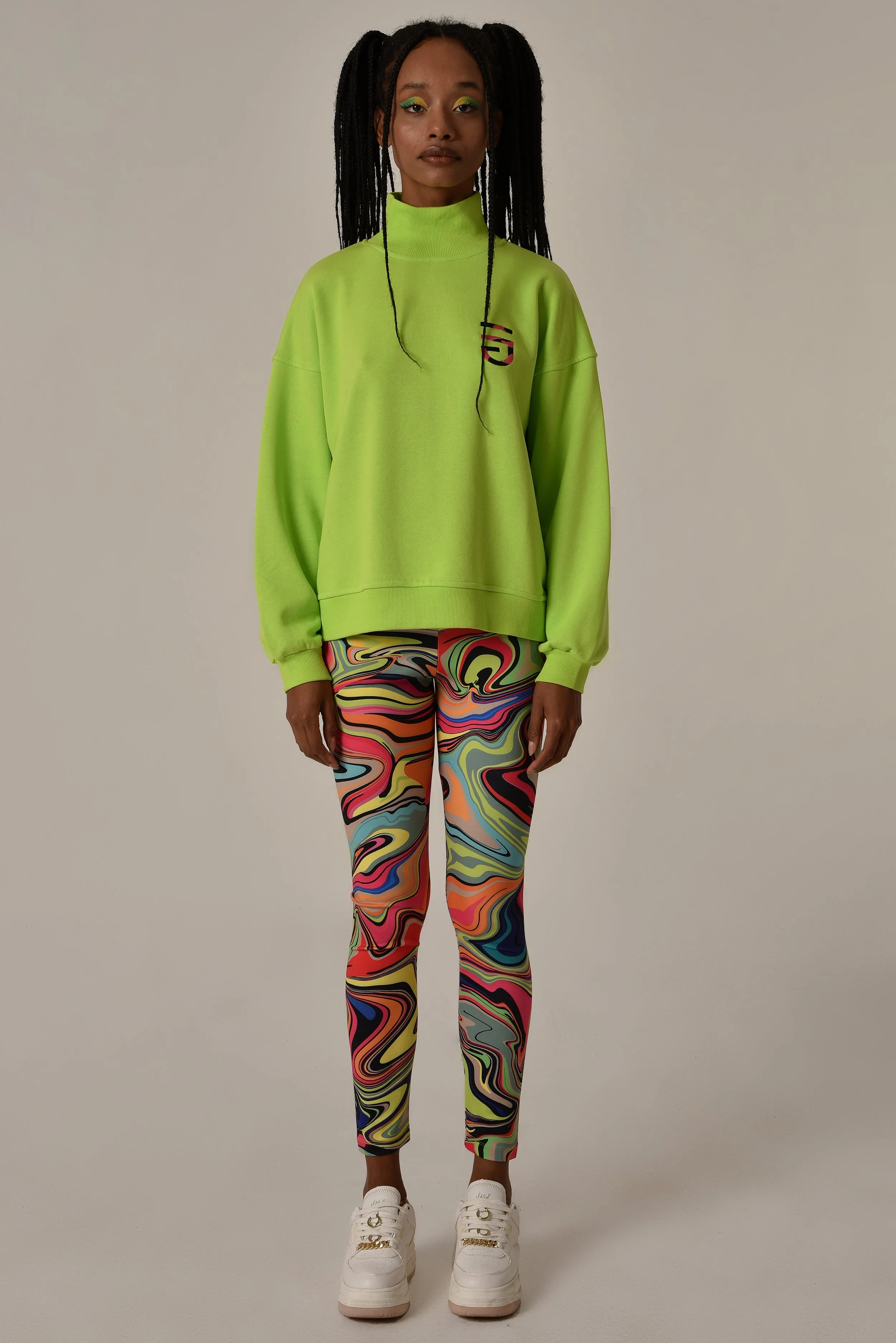 Oversize Turtleneck Sweatshirt Lime