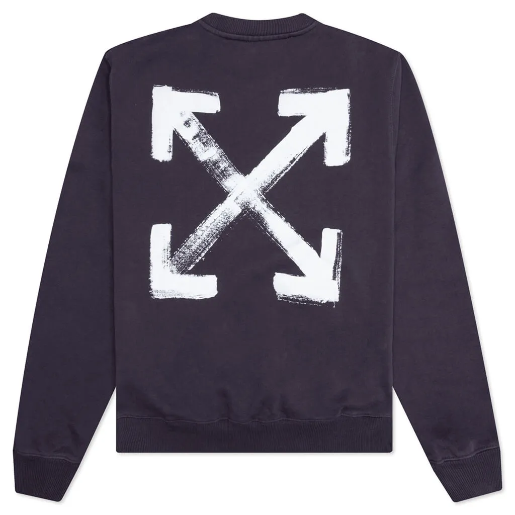 Paint Arrow Slim Crewneck - Aubergine/White