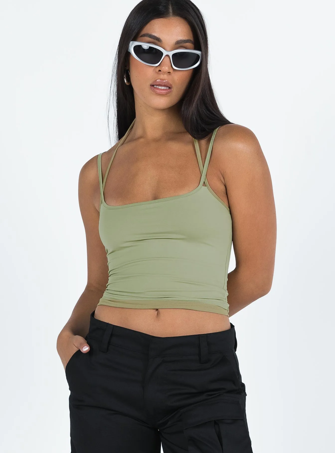 Premier Layered Tank Top Green