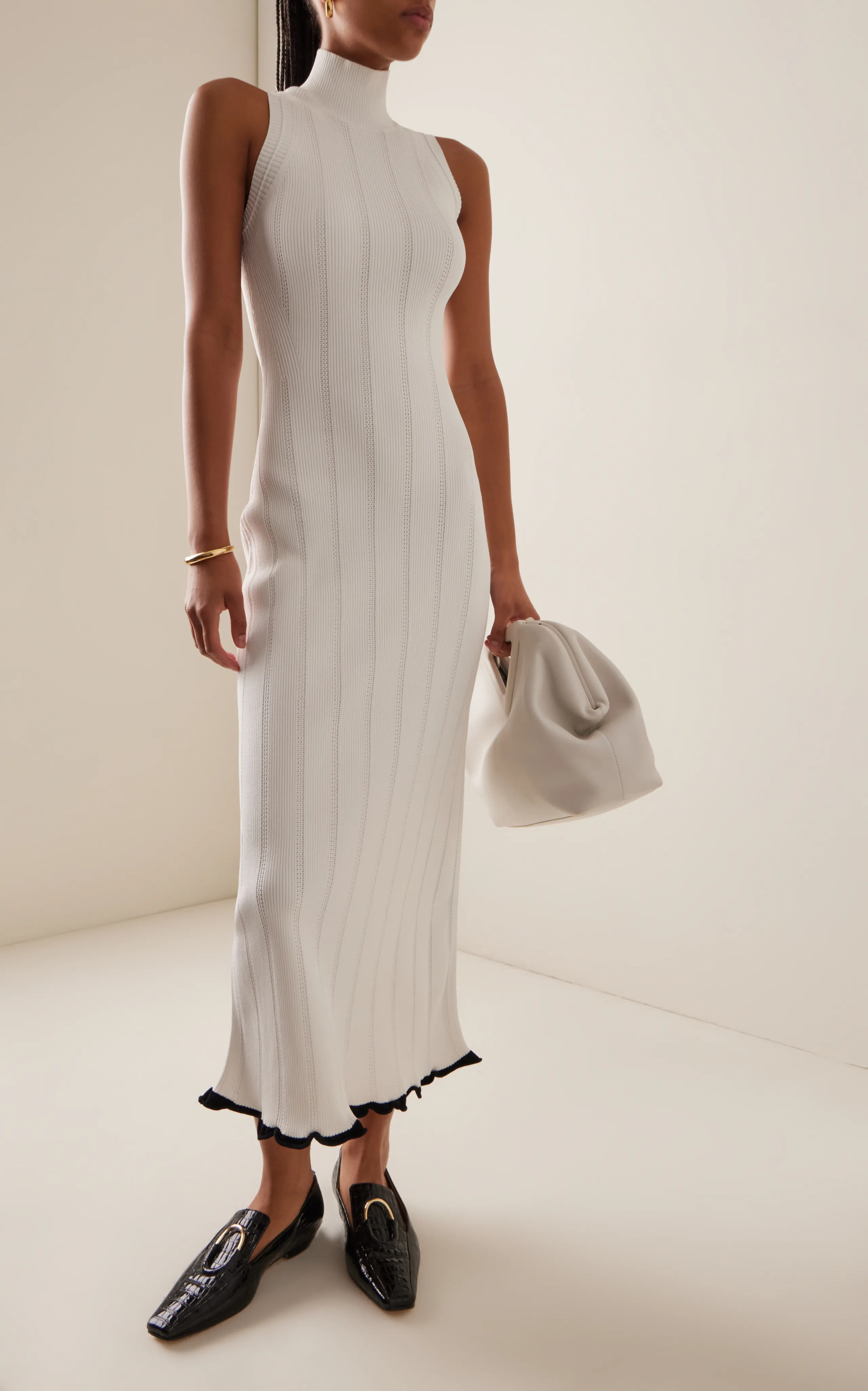 Proenza Schouler White Label Kim Pointelle-Knit Midi Dress