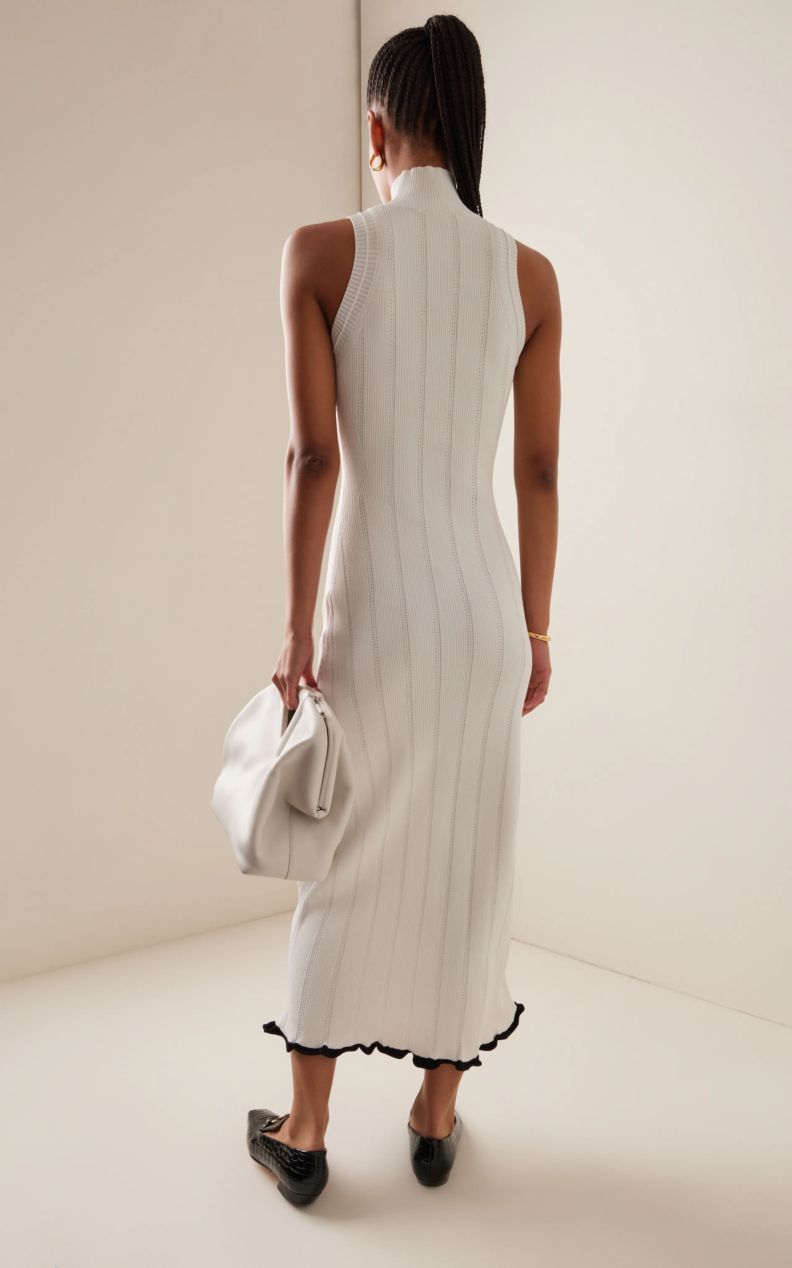 Proenza Schouler White Label Kim Pointelle-Knit Midi Dress