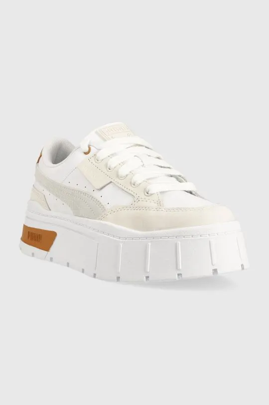 Puma leather sneakers Mayze Stack Luxe Wns white color