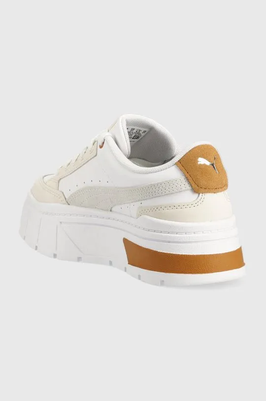 Puma leather sneakers Mayze Stack Luxe Wns white color