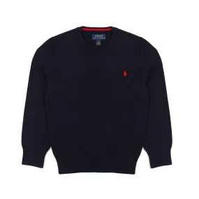 Ralph Lauren Rl Navy Blue Pullover For Kids And Teens