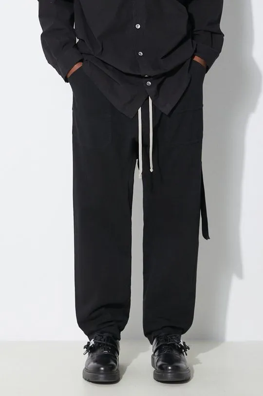 Rick Owens cotton joggers black color smooth DU01D1370.RIG.09