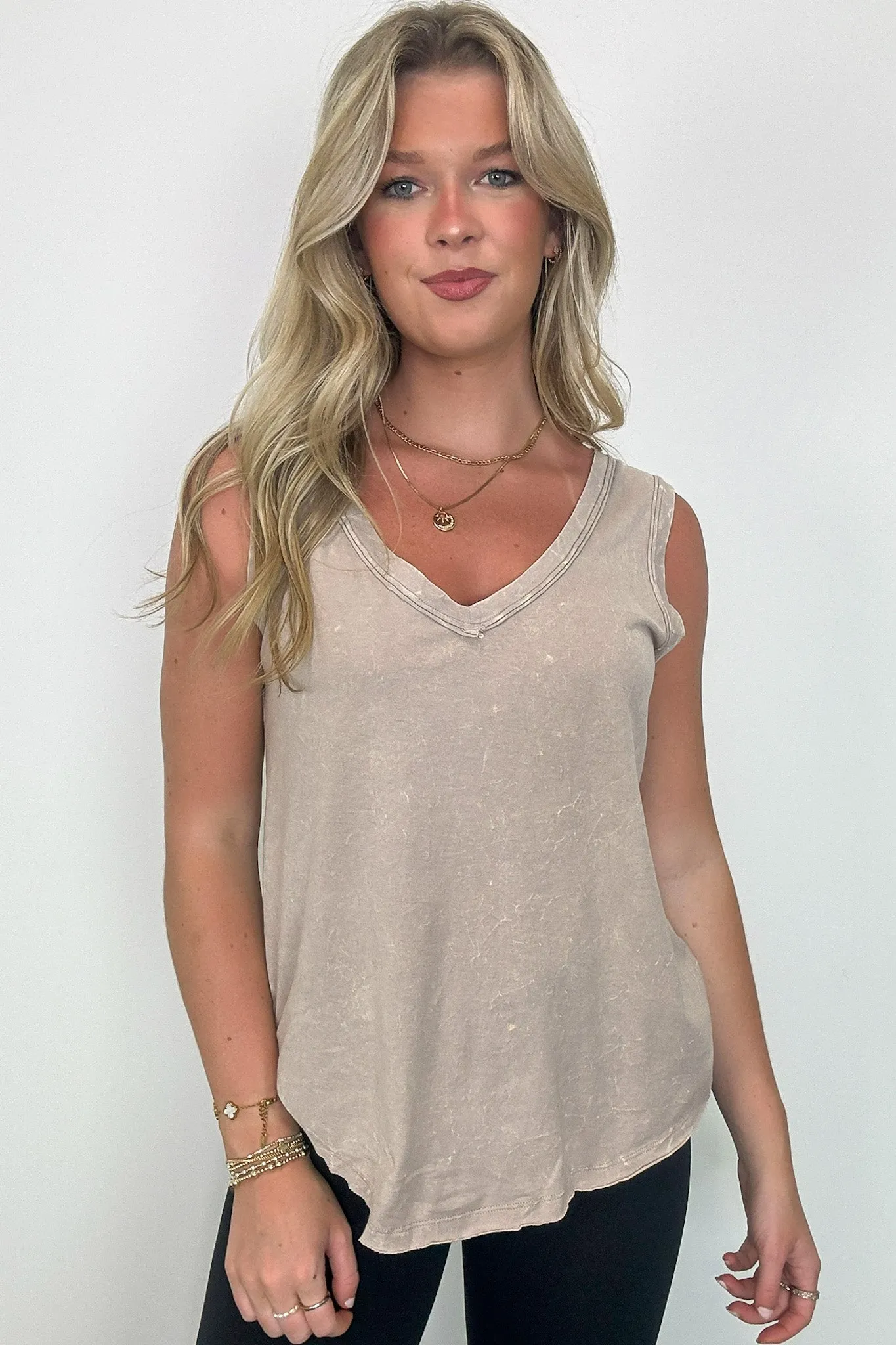 Rima Mineral Wash Flowy Tank Top - BACK IN STOCK