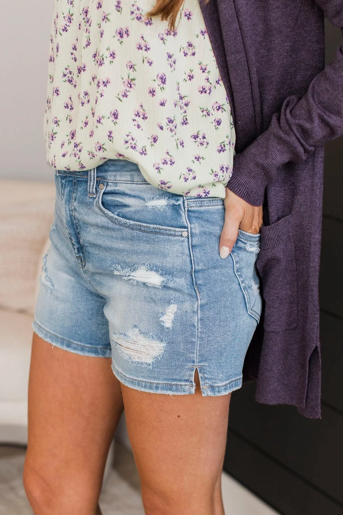 Risen Denim Shorts- Zayla Wash