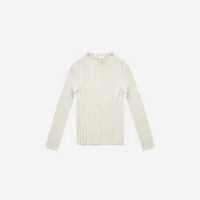 Rylee + Cru Ivory Long Sleeve Rib Tee