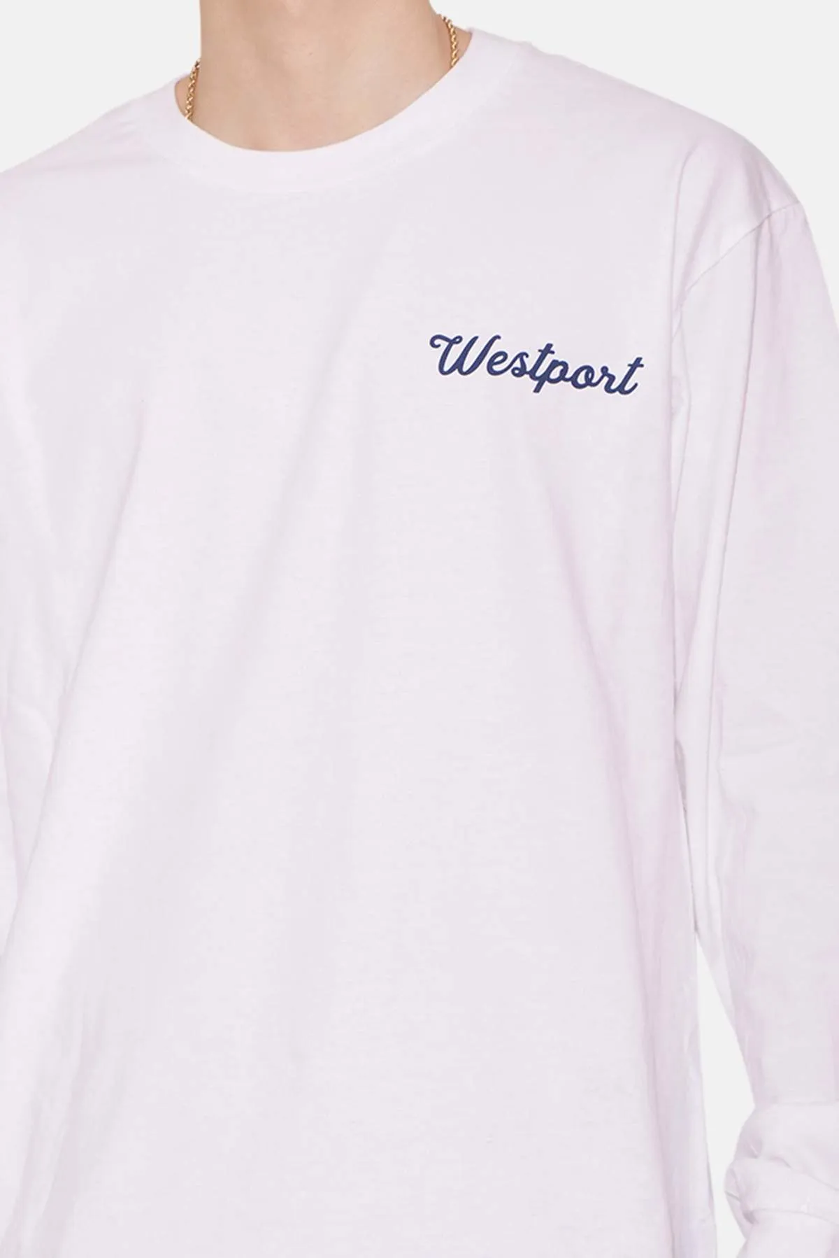 Sailboat Long Sleeve Tee - White