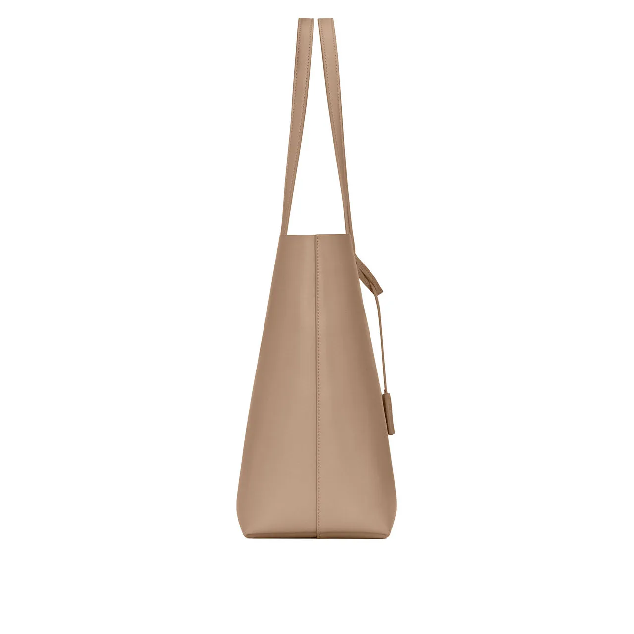 SAINT LAURENT Shopping East-West Leather Tote - DARK BEIGE