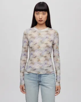 Sheer Long Sleeve Tee - Celestial Watercolor