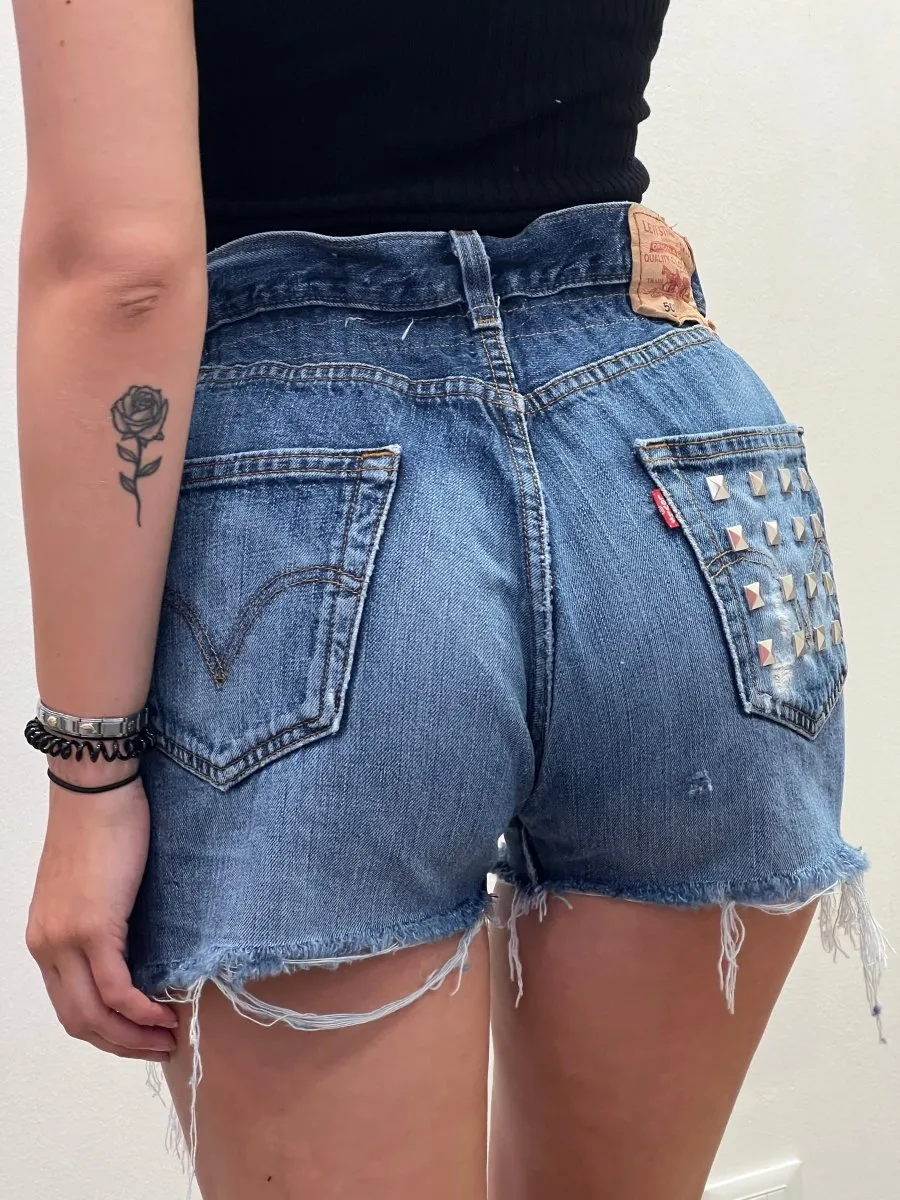 Shorts Levi's Vintage denim a caramella con borchie a piramide