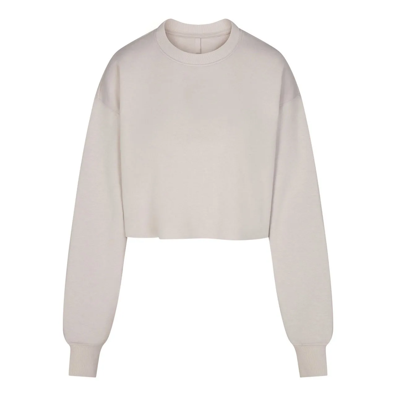 SKIMS COTTON FLEECE Cropped Pullover Stone - Beige