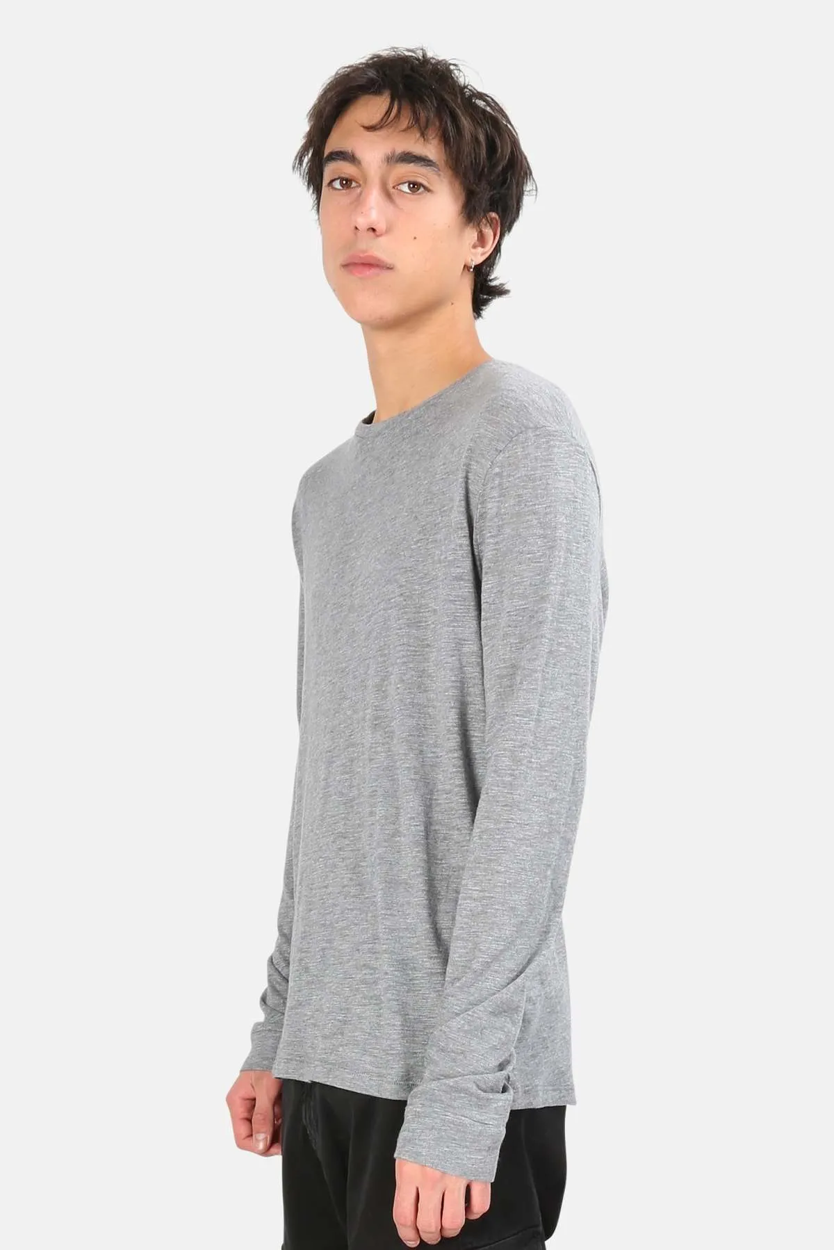 Slub Long Sleeve Tee - Medium Grey Heather