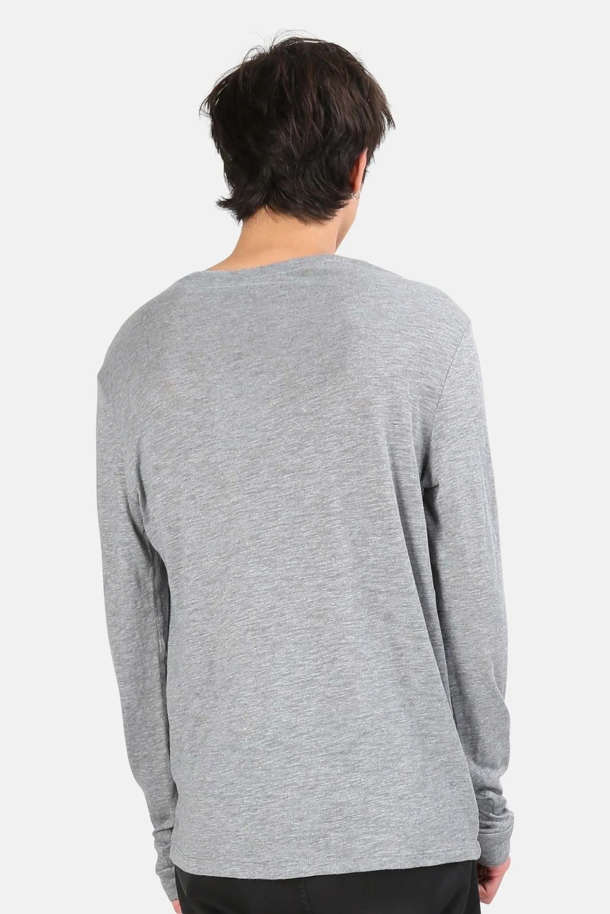 Slub Long Sleeve Tee - Medium Grey Heather