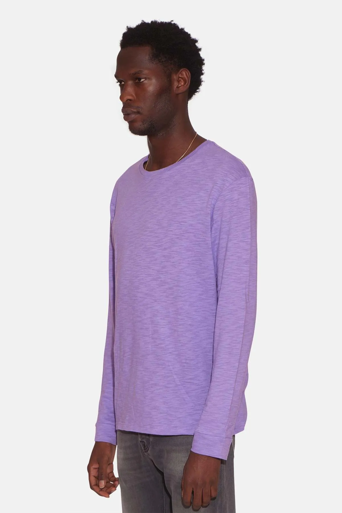 Slub Long Sleeve Tee - Soft Purple