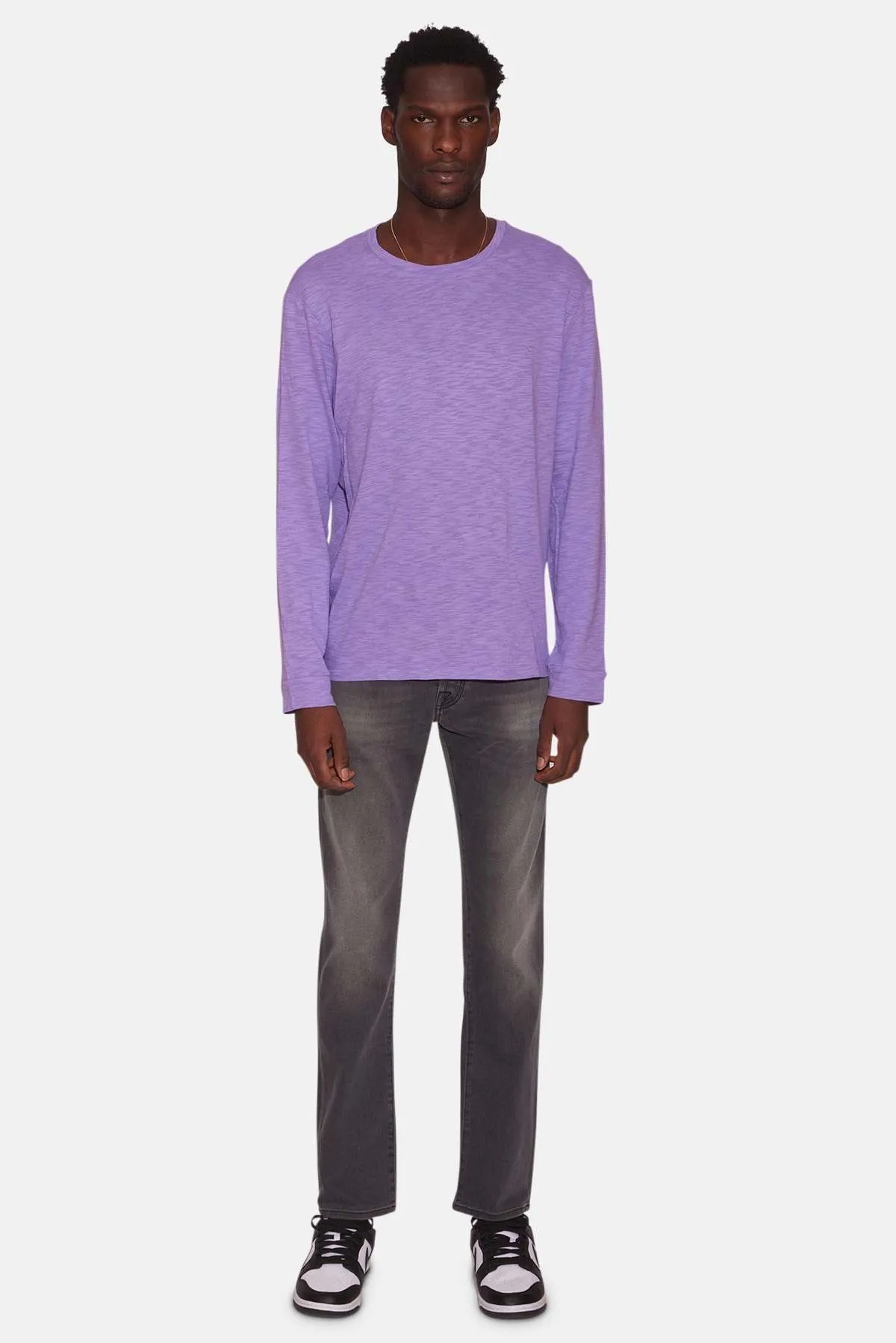 Slub Long Sleeve Tee - Soft Purple