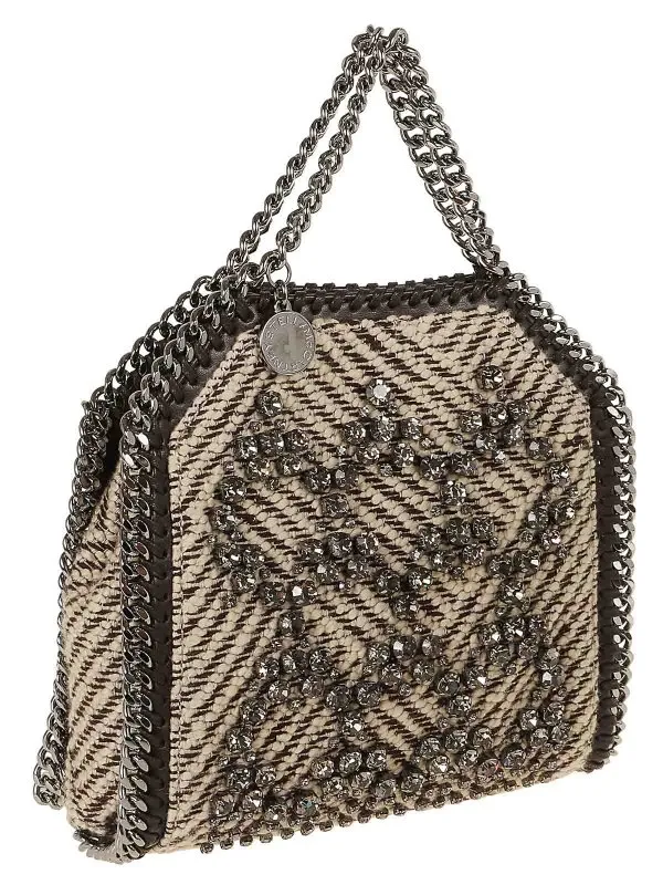 Stella Mccartney Tiny Tote Embroidered Jacquard W/Crystals