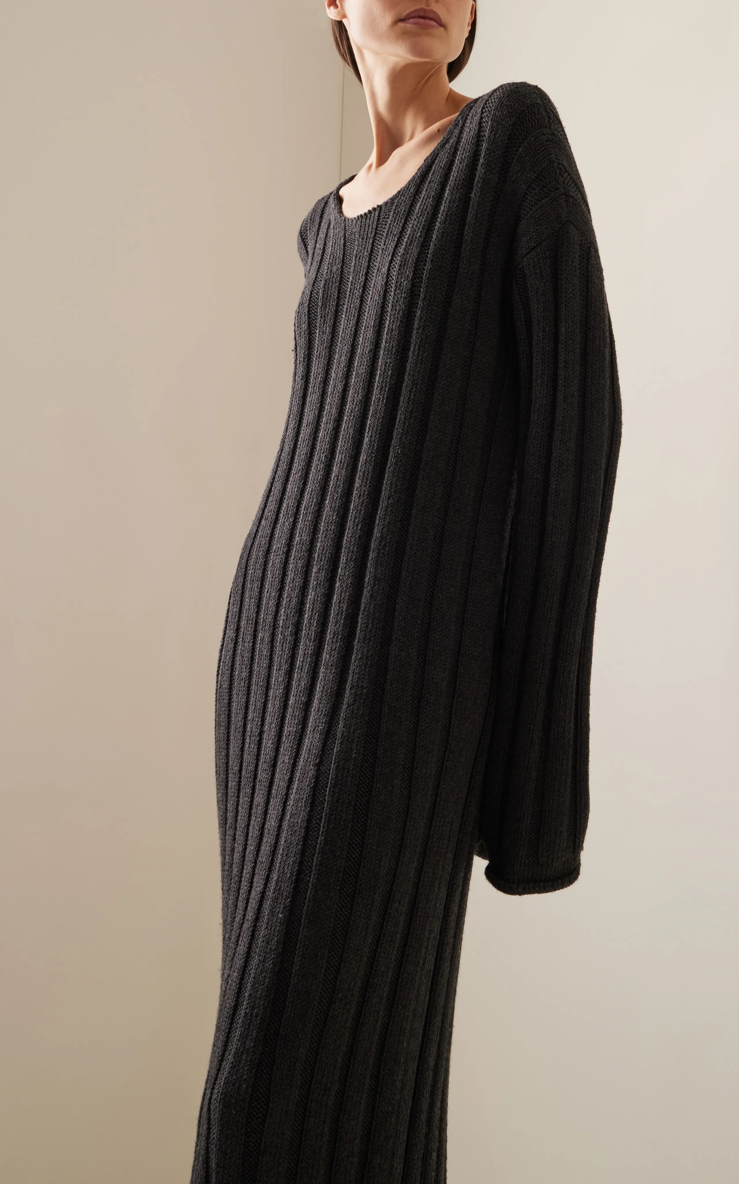 The Row Danielas Ribbed-Knit Wool-Blend Maxi Dress