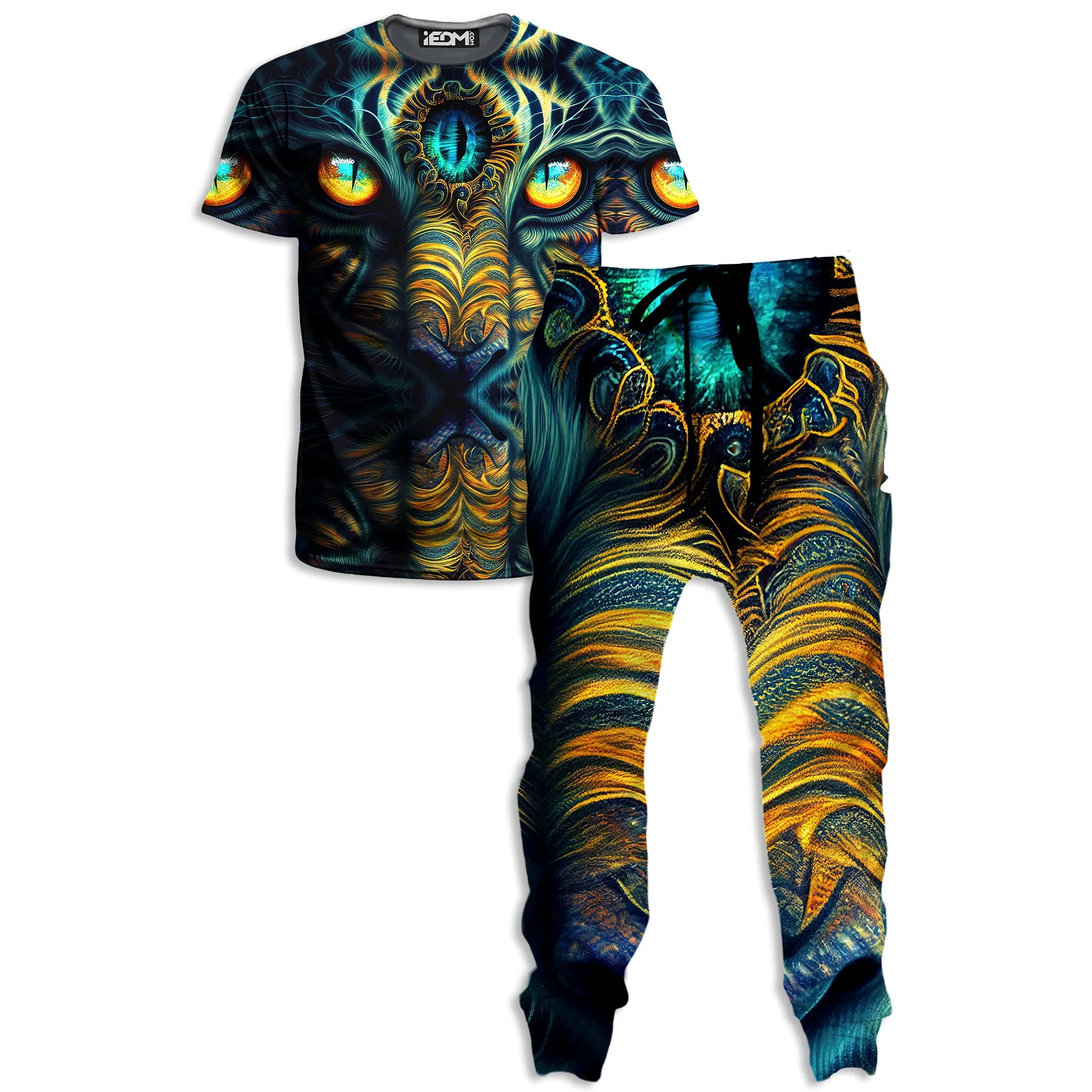 Tiger Eyes Psychedelic T-Shirt and Joggers Combo