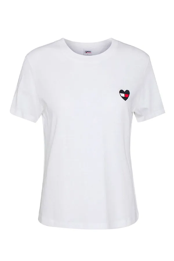 Tommy Hilfiger Women Heart Flag Tee White