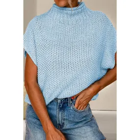 Turtleneck Cap Sleeve Sweater