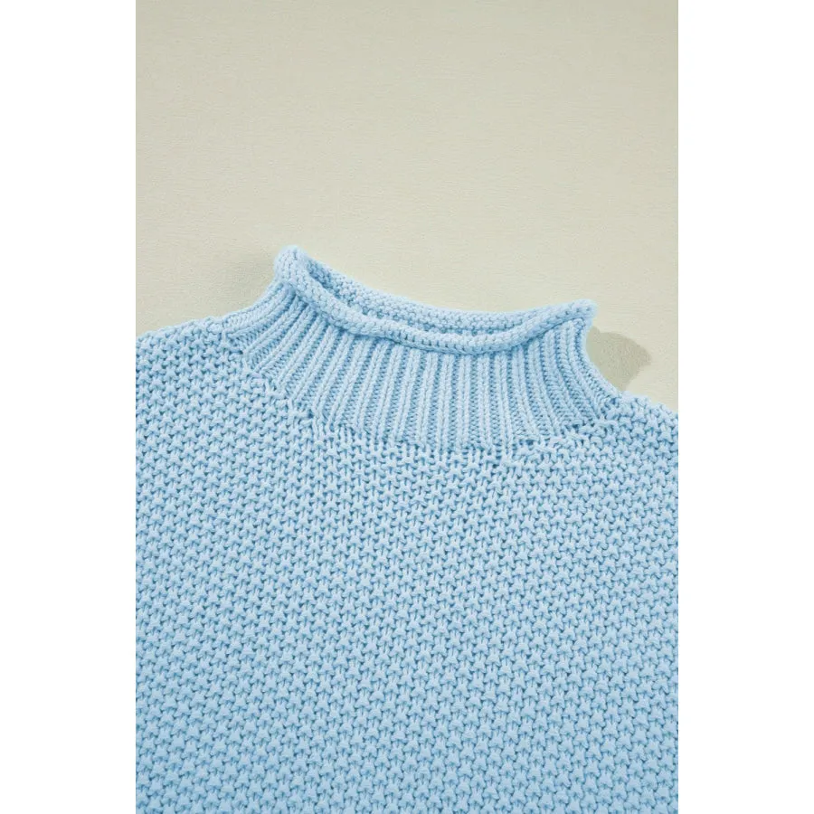 Turtleneck Cap Sleeve Sweater