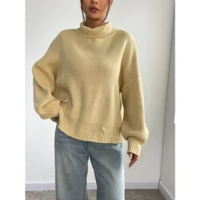 Turtleneck Dropped Shoulder Sweater