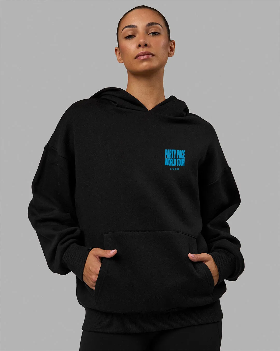 Unisex Party Pace Hoodie Oversize - Black-Blue