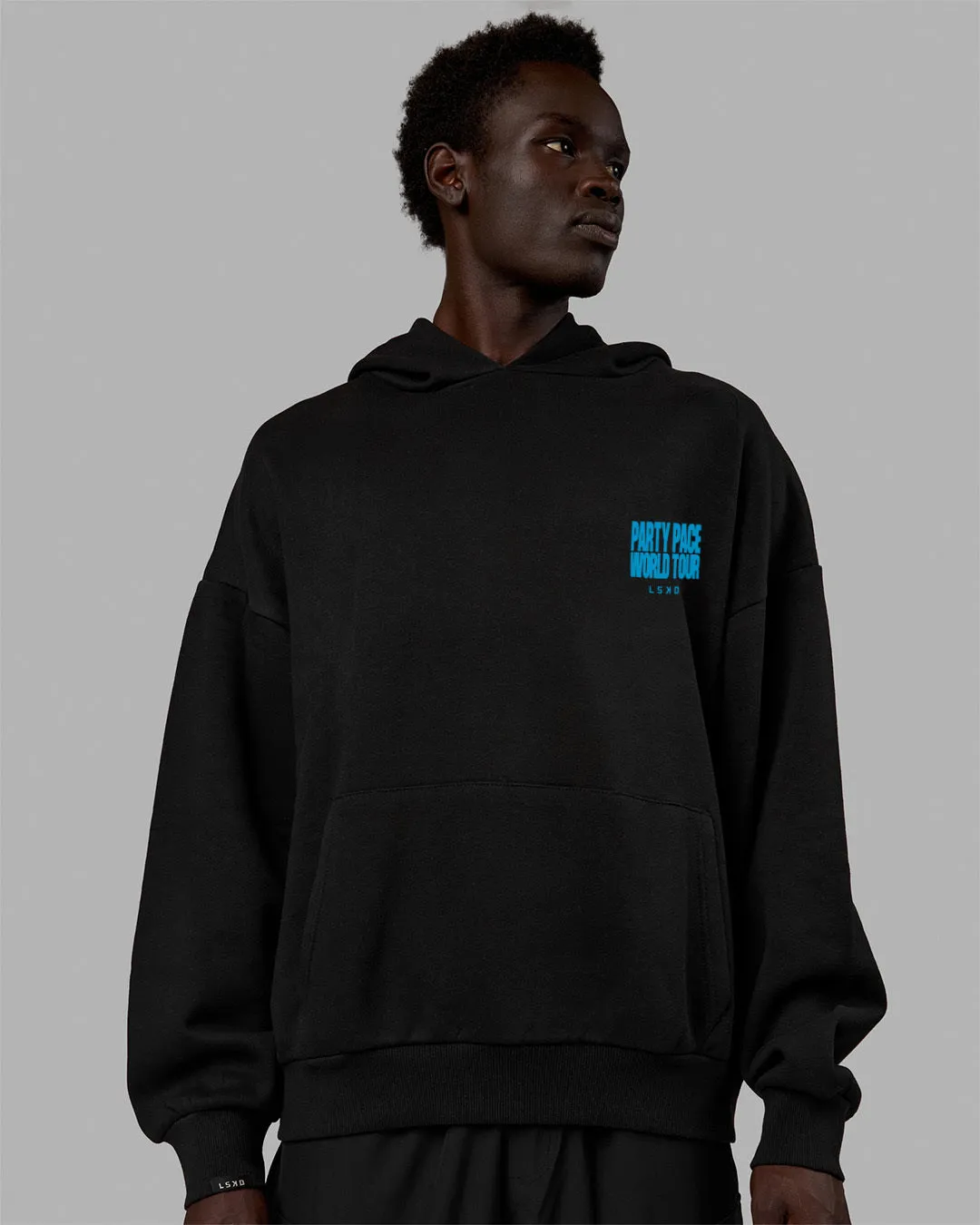 Unisex Party Pace Hoodie Oversize - Black-Blue