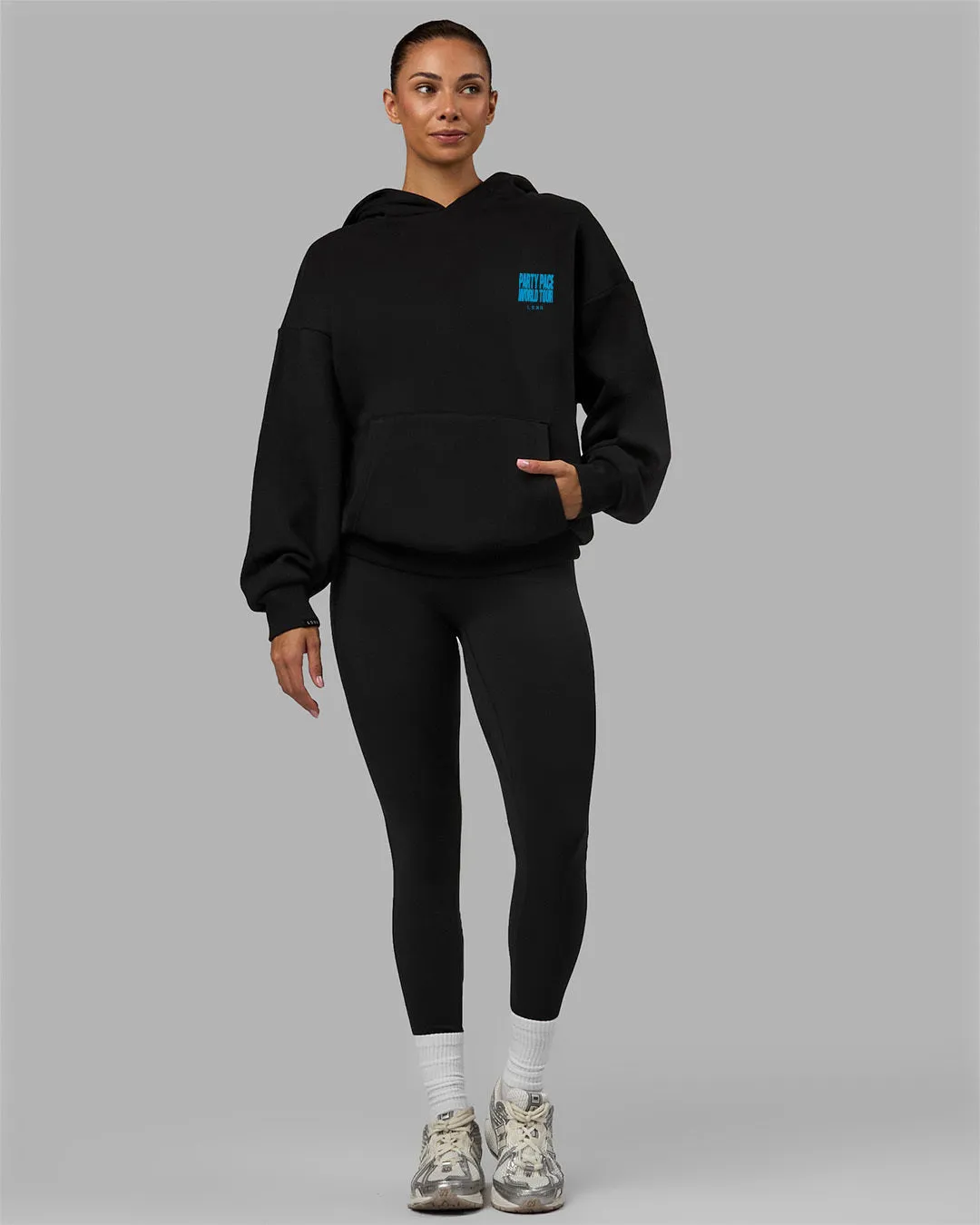 Unisex Party Pace Hoodie Oversize - Black-Blue