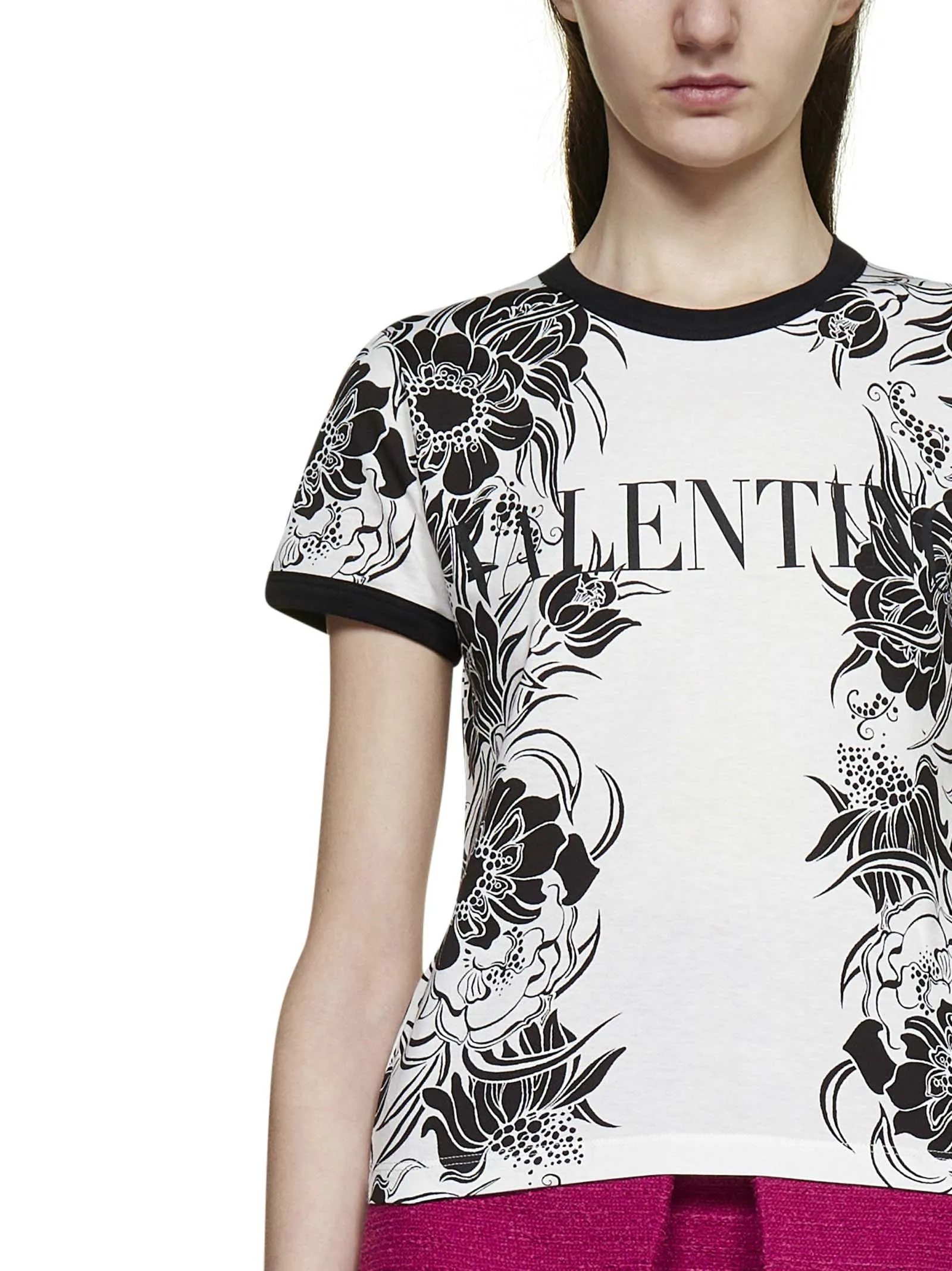 Valentino Logo Printed Crewneck T-Shirt