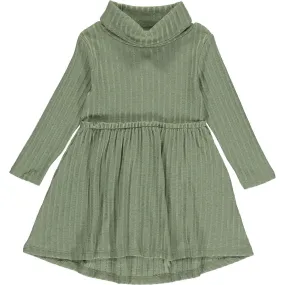 Vignette Sabina Turtleneck Ribbed Jersey Dress, Green