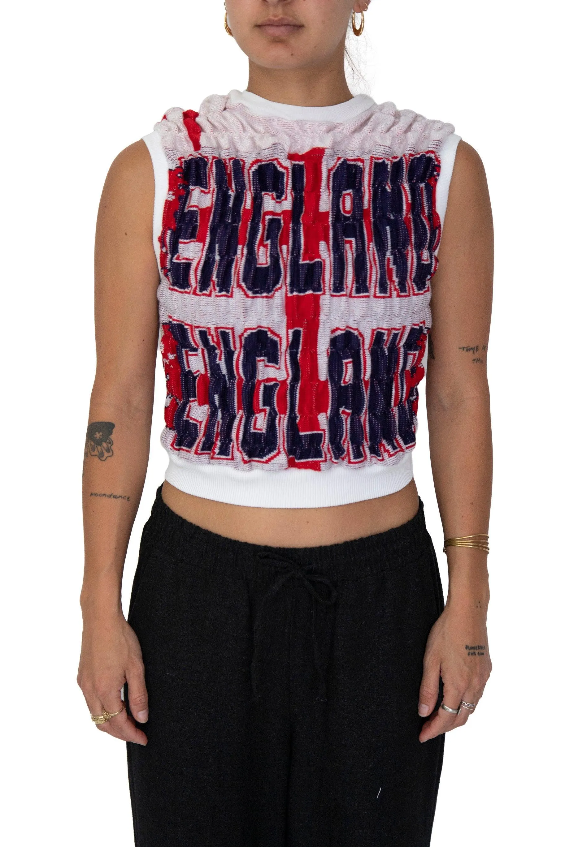 VT Rework: England Shirred Football Scarf Euro's Collection Sweater Vest