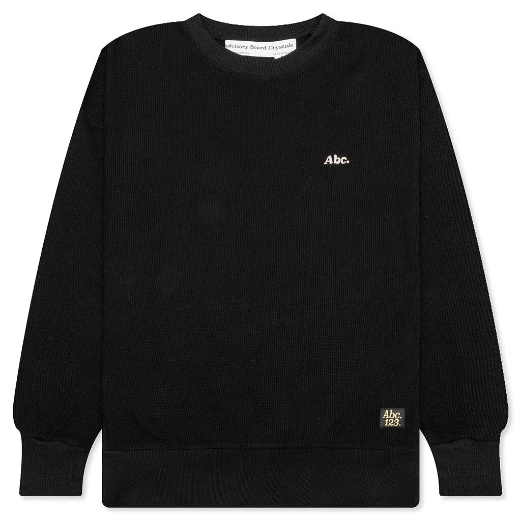 Waffle Crewneck - Anthracite Black