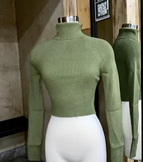 Womens olive turtleneck