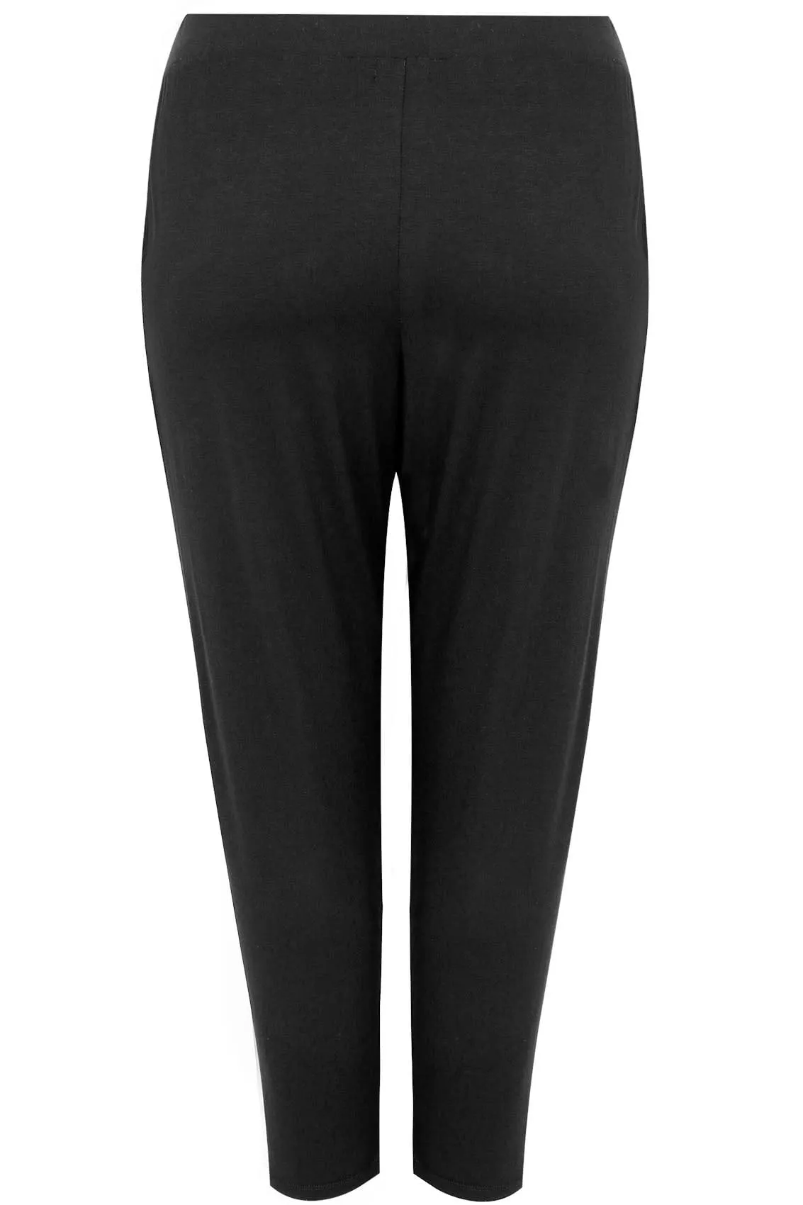 YOURS Curve Black Double Pleat Jersey Stretch Joggers